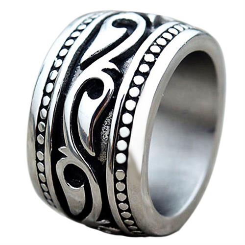טבעת פלדת אל-חלד רחבה אופנענים לגברים / נשים
