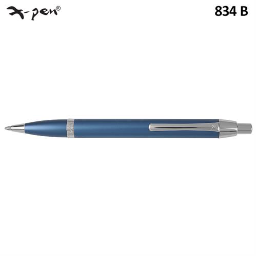 עט ניקו אנודייז כחול כסף כדורי XP-834b X-Pen NIKKO Anodize