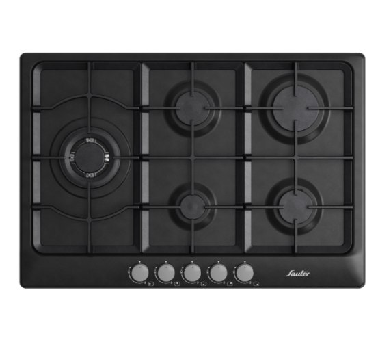 כיריים גז 5 להבות Sauter SHE7250B - גימור שחור