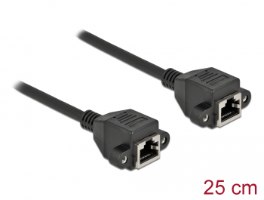 כבל מאריך לפאנל Delock Network Extension Cable S/FTP RJ45 to RJ45 Cat.6A 0.25 m