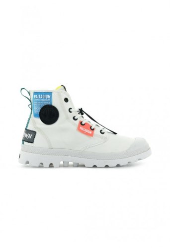 PALLADIUM | פלדיום- PALLADIUM PAMPA LITE OVERLAB NEON STAR WHITE | טלאים לבן צבעוני | נשים