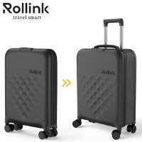 המזוודה המתקפלת הדקה ביותר בעולם עליה למטוס 21'' של מותג המזוודות החכמות Rollink Flex-360