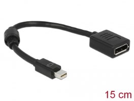 כבל מתאם שחור Delock Mini DisplayPort 1.2 male To DisplayPort 1.2 female