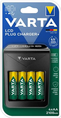 VARTA 4/CARTON LCD PLUG CHARGER4XAA 2100