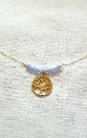 תליון עץ החיים עם שרשרת עדינה ואופאל OPAL