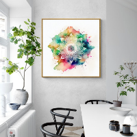 "מנדלת השפע" תמונת קנבס של מנדלה צבעונית בעיצוב ייחודי ובלעדי | תמונת אוירה רוחנית לבית ולקליניקה