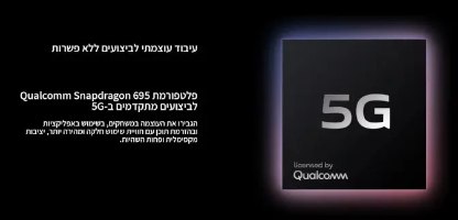 סמארטפון VIVO V29 Lite 5G 8GB+256GB – תמונת אינפוגרפיקה עם שבב 5G וטקסט אודות מעבד Snapdragon 695