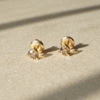 עגילי יהלומים שמפיין 0.65 קראט