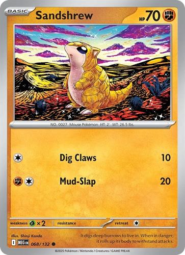 קלף בודד single פוקימון - sandshrew - Mega Evolution - 068/132