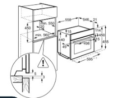תנור בנוי 43 ליטר משולב מיקרוגל AEG KME565060B Frame Series Compact שחור