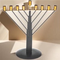 חנוכיית חוטים חבד לנרות – שחור