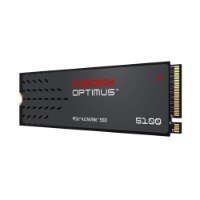 כונן SSD פנימי SanDisk Optimus 5100 NVMe 500GB – פריט בודד כונן SSD שחור עם כיתוב אדום ולבן נראה באלכסון