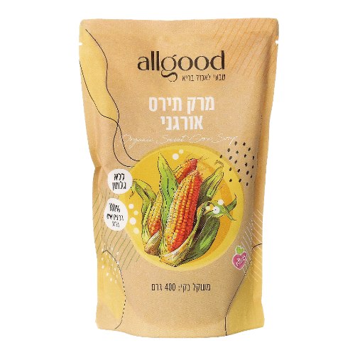 מרק תירס קרמי אורגני 400 גרם - allgood