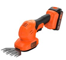 מגזמת שיחים נטענת כולל סוללה Black+Decker BCSS18D1-QW – מגזמת כתומה-שחורה עם סוללה