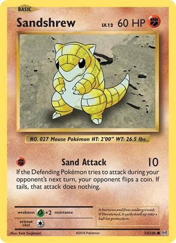 קלף בודד single פוקימון - sandshrew - Evolutions - 54/108