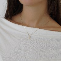 שרשרת ותליון עם פנינה ויהלום