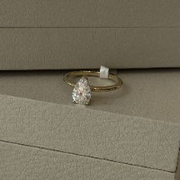 טבעת זרקון טיפה| טבעת יהלום | טבעת אירוסים