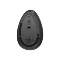 עכבר ארגונומי אנכי Logitech MX Vertical – תחתית העכבר הארגונומי האנכי האלחוטי בצבע אפור כהה על רקע לבן