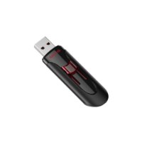זיכרון נייד SanDisk Cruzer Glide USB 3.0 256GB – מקלון USB שחור עם מנגנון הזזה אדום ומחבר חשוף