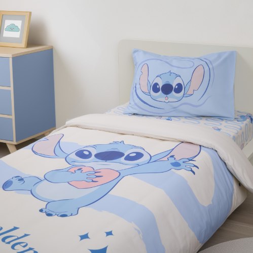 סט מצעים סטיץ 100% כותנה למיטת יחיד/מיטה וחצי - דגם סטיץ