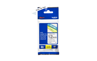 סרט סימון שחור על רקע לבן Brother TZe231 Labelling Tape Cassette 12mmx8m