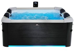 ג'קוזי מרובע 6 מקומות ישיבה MSPA Oslo Plus F-OS063WP – כהה עם מים מבעבעים ותאורת בסיס כחולה