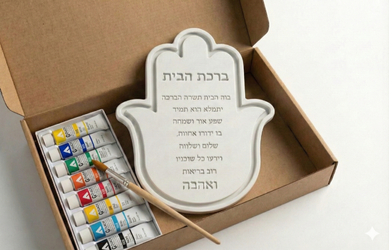 חמסה ברכת הבית בטון - ערכת יצירה (בקופסא)