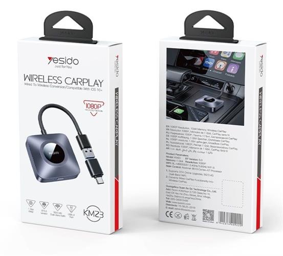 מתאם להפיכת CarPlay חוטי לאלחוטי – Yesido KM23