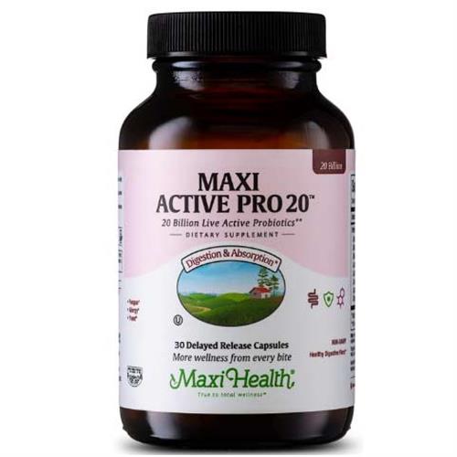 -- Maxi Active Pro 20™ פרוביוטיקה -- 30 כמוסות, 20 ביליון חיידקים, Maxi Health