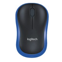 עכבר אלחוטי כחול Logitech Wireless Mouse M185 Retail – מכשיר כחול ושחור עם לוגו Logitech נראה מלמעלה 2 4GHz