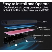 גוף קירור מאלומיניום שחור Heatsink Cooling Metal Sheet For M.2 NGFF 2280 PCI-E NVME SSD Support PS5