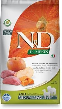 N&D נטורל אנד דלישס לכלבים בוגרים חזיר דלעת ותפוח עץ 2.5 קג ND ADULT MEDIUM MAXI PORK PUMPKIN APPLE