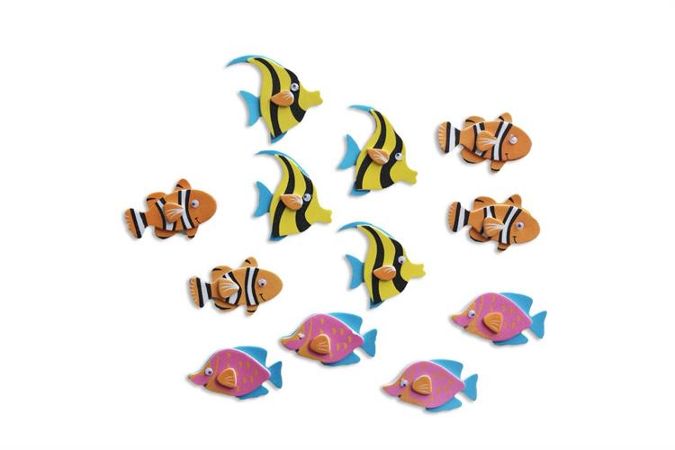 מדבקות סול דגים 3 דגמים 12 יח'