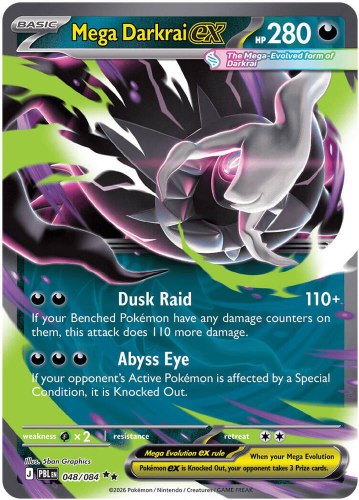 קלף פוקימון בודד single - MEGA DARKRAI EX – PITCH BLACK – 048/084