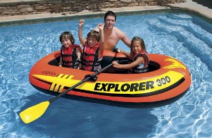 סירה מתנפחת ל3 אנשים בצבע כתום EXPLORER 300 עד 186 קג 211X117X41 סמ 58332 מבית INTEX