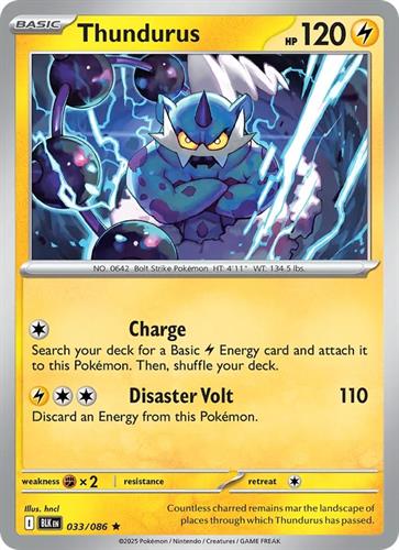 קלף בודד single פוקימון - thundurus - Black Bolt - 033/086