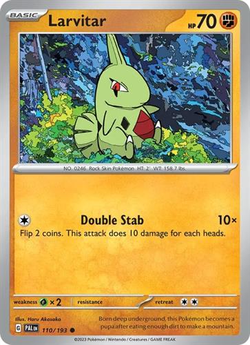 קלף בודד single פוקימון - larvitar - Paldea Evolved - 110/193