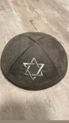 כיפה מגן דוד אפור בטון