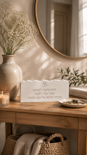 בלוק בטון עם מסר