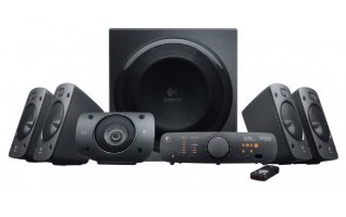 רמקולים למחשב Logitech 5.1 RMS 500W Z906 – אלחוטי מערכת רמקולים שחורה הכוללת סאבוופר חמישה רמקולים יחידת שליטה