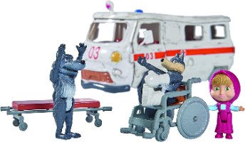 מאשה והדב - ערכת משחק אמבולנס Simba: Masha And The Bear Ambulance Playset