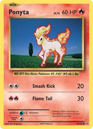 קלף בודד single פוקימון - ponyta - Evolutions - 19/108