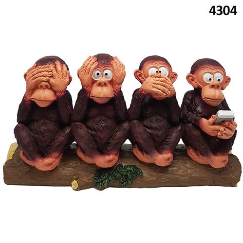 פסלון סט ארבע קופים 29x8x14ס"מ דגם 4304