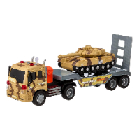 משאית מוביל צבאי וטנק אורות וצלילים 1:16 - TRANSPORT TRUCK