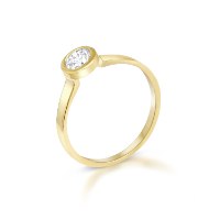 טבעת יהלום זהב דגם באזל 0.54 קראט │ טבעת זהב משובצת יהלום לבן נקי │ טבעות יהלום