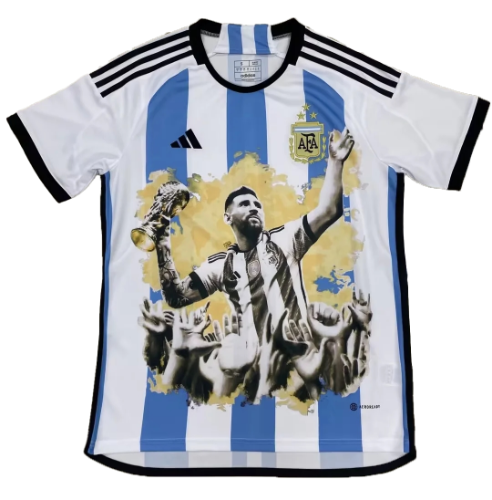 חולצת משחק נבחרת ארגנטינה בית מונדיאל 2022 - חולצת הניצחון של ליונל מסי