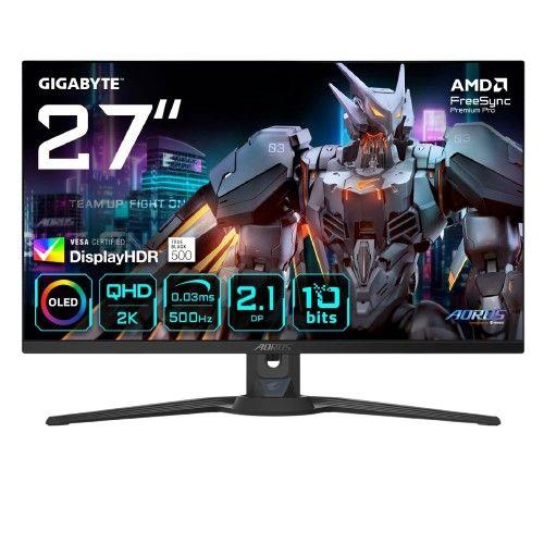 מסך GIGABYTE AORUS FO27Q5P 27 2K QD-OLED 0.03ms 500Hz HDR USB KVM