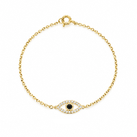 צמיד זהב עין הרע וזרקונים