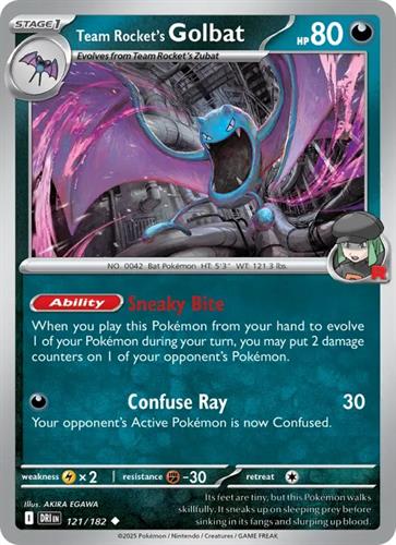 קלף בודד single פוקימון - team rocket's golbat - Destined Rivals - 121/182