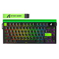 מקלדת גיימינג Attack Shark R85HE שחורה Neon Green Purple Mandrel Switch - ללא חריטה בעברית